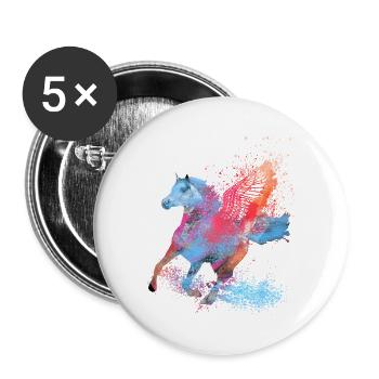 flying horse,horse with wings,horse,graffiti - Buttons small 1''/25 mm (5-pack) - white - Front