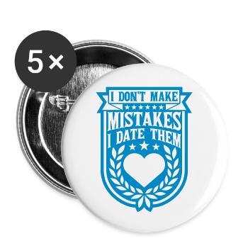 Date Mistakes Zitat Logo - Buttons klein 25 mm (5er Pack) - Weiß - Vorne