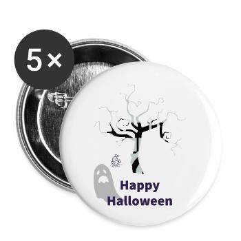 Halloween 1 - Buttons small 1''/25 mm (5-pack) - white - Front