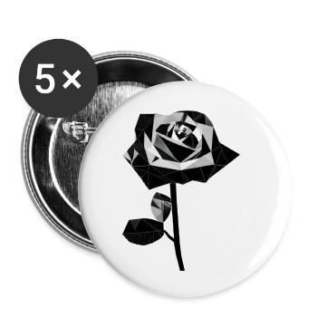 Polygone rose noire - Lot de 5 petits badges (25 mm) - blanc - Devant