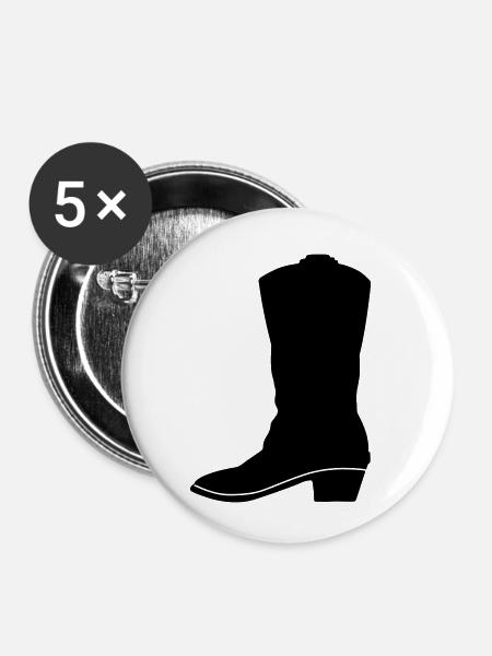 Cowboy-Westernstiefel - Buttons klein 25 mm (5er Pack) - Weiß