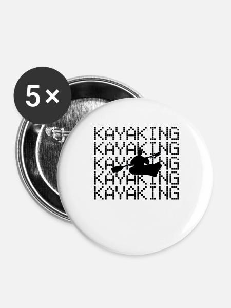 Kayak fahren - Buttons klein 25 mm (5er Pack) - Weiß