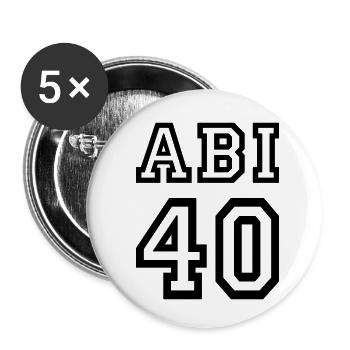 ABI 40 - Abitur 2040 - Abiturienten Baby Geburt - Buttons klein 25 mm (5er Pack) - Weiß - Vorne
