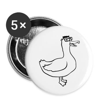 Nerd Goose Horn Lunettes drôles - Lot de 5 petits badges (25 mm) - blanc - Devant