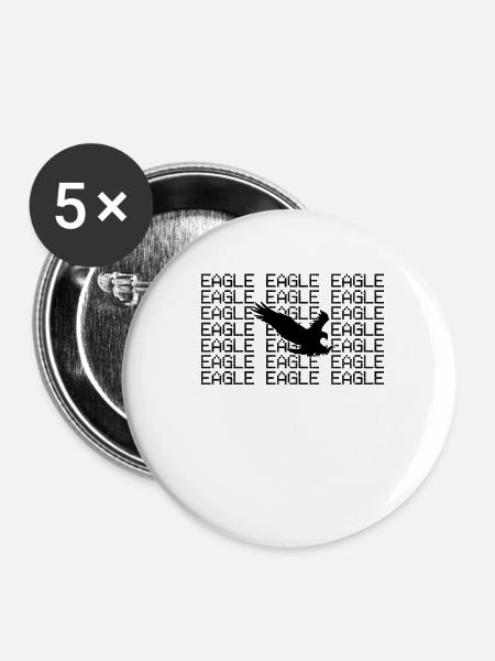 Adler - Buttons klein 25 mm (5er Pack) - Weiß