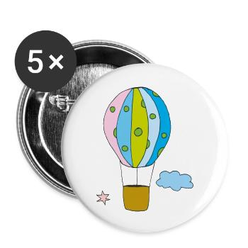heissluftballon - Buttons klein 25 mm (5er Pack) - Weiß - Vorne