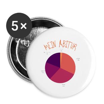 Mein Abitur - Buttons klein 25 mm (5er Pack) - Weiß - Vorne
