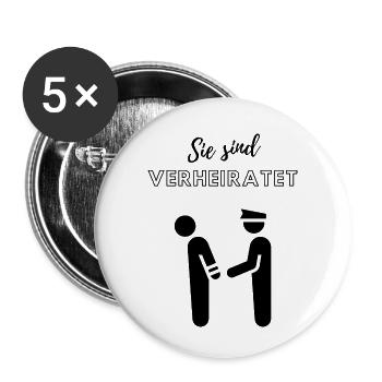 Sie sind verheiratet - Buttons klein 25 mm (5er Pack) - Weiß - Vorne