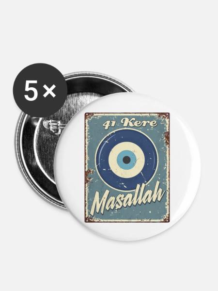 Nazar - Buttons klein 25 mm (5er Pack) - Weiß