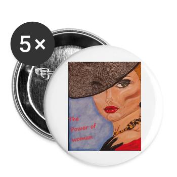 The power of Women by Vasilka Delova - Buttons small 1''/25 mm (5-pack) - white - Front