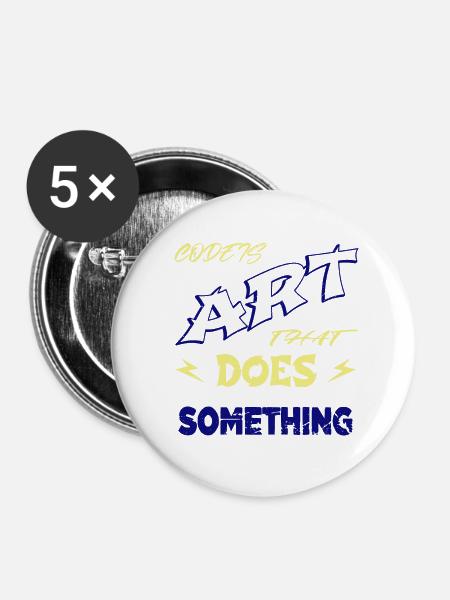 computer language - Buttons klein 25 mm (5er Pack) - Weiß