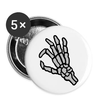 Skeleton hole look in gesture - Buttons small 1''/25 mm (5-pack) - white - Front