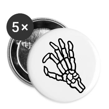 Gesture skeleton hole look in - Buttons small 1''/25 mm (5-pack) - white - Front
