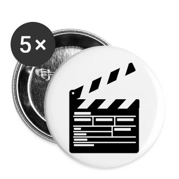 Filmklappe Réalisation Cinéma - Lot de 5 petits badges (25 mm) - blanc - Devant