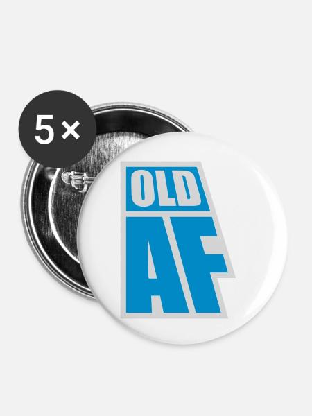 old AF Text Logo - Buttons klein 25 mm (5er Pack) - Weiß