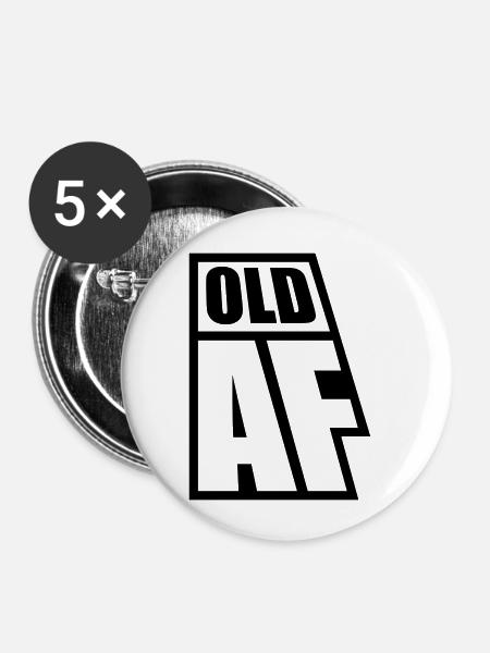 old AF Text Logo - Buttons klein 25 mm (5er Pack) - Weiß