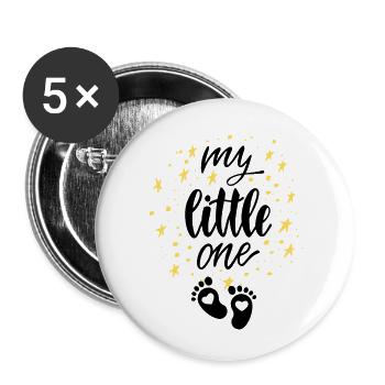 Baby sayings Baby clothes Children's clothing - Buttons small 1''/25 mm (5-pack) - white - Front