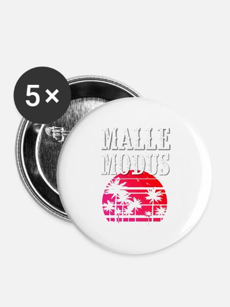 Malle Modus - Buttons klein 25 mm (5er Pack) - Weiß