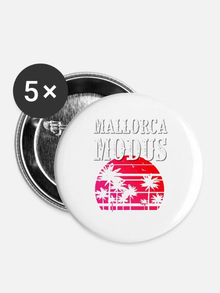 Mallorca Modus - Buttons klein 25 mm (5er Pack) - Weiß
