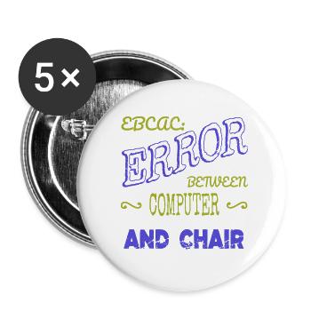 computer science gift ethical humor fingers - Buttons klein 25 mm (5er Pack) - Weiß - Vorne