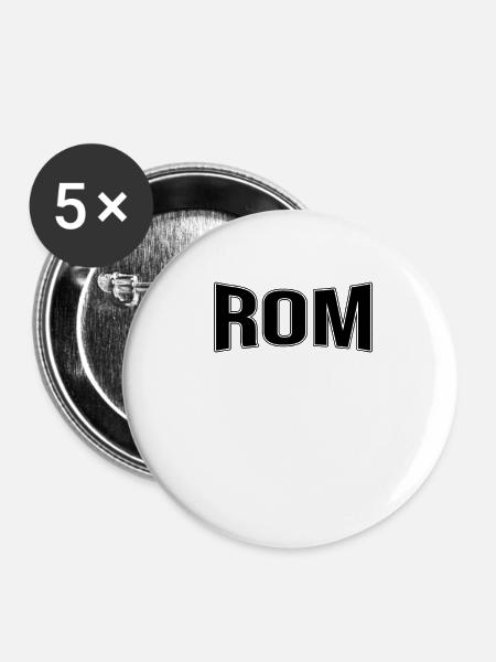 Rom - Buttons klein 25 mm (5er Pack) - Weiß