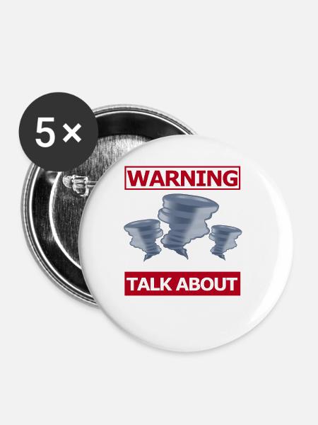 Tornado - Buttons klein 25 mm (5er Pack) - Weiß