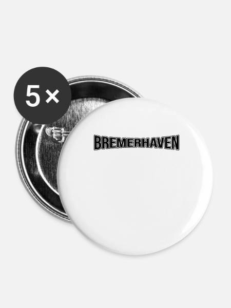 Bremerhaven - Buttons klein 25 mm (5er Pack) - Weiß