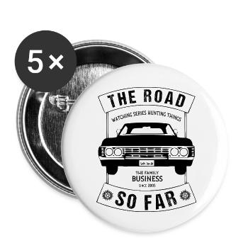 The Road so far series oldtimer - Buttons klein 25 mm (5er Pack) - Weiß - Vorne