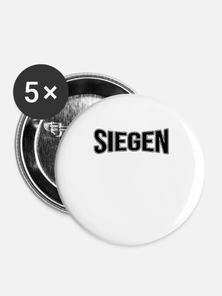Siegen - Buttons klein 25 mm (5er Pack) - Weiß