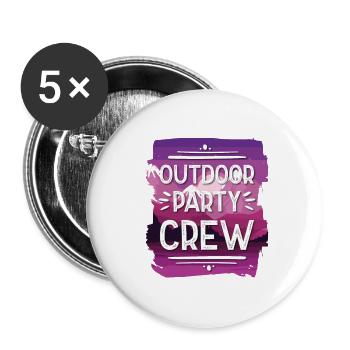 Équipe de fête en plein air - Lot de 5 petits badges (25 mm) - blanc - Devant