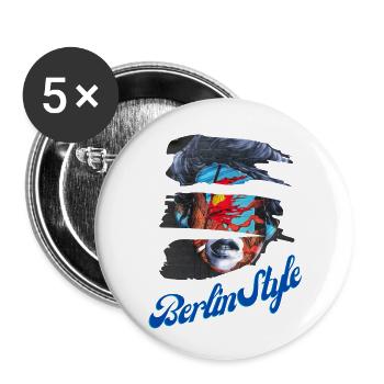 Berlin Style - Buttons klein 25 mm (5er Pack) - Weiß - Vorne