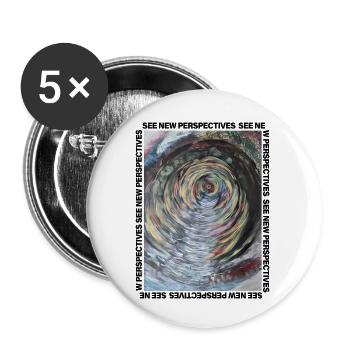 Another dimension colorful road - Buttons small 1''/25 mm (5-pack) - white - Front
