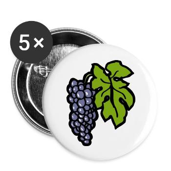 Grapevine Pinot Noir Gift Funny Winemaker Grape - Buttons small 1''/25 mm (5-pack) - white - Front