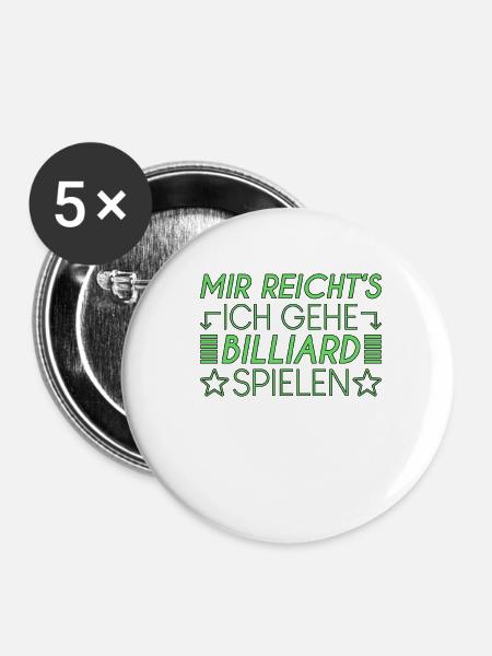 Billiard Spruch - Buttons klein 25 mm (5er Pack) - Weiß
