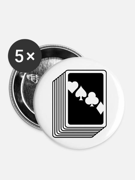 Poker - Buttons klein 25 mm (5er Pack) - Weiß
