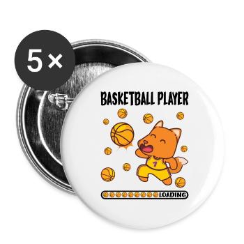 Basketball Player Loading Basketballer Fox Playing - Buttons small 1''/25 mm (5-pack) - white - Front