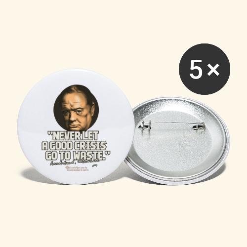 Churchill Zitat über Krisen - Buttons klein 25 mm (5er Pack)