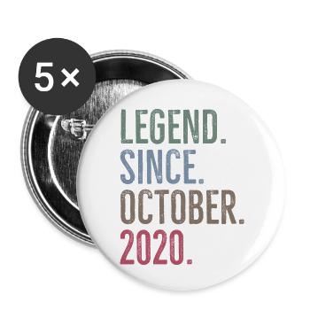 Legend Since October 2020 - Buttons small 1''/25 mm (5-pack) - white - Front