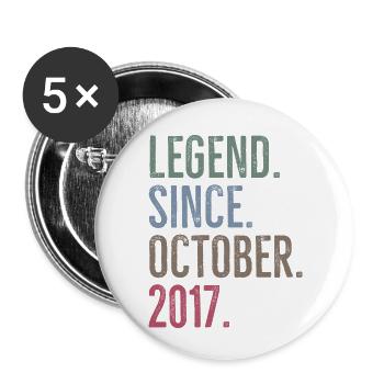 Legend Since October 2017 - Buttons small 1''/25 mm (5-pack) - white - Front