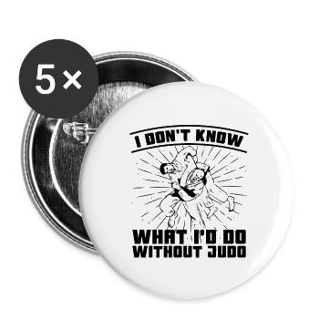 Judo I Don't Know What Fighter Training Karate - Buttons small 1''/25 mm (5-pack) - white - Front