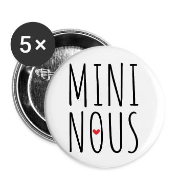 Enfant , Naissance , Bébé , Papa , Maman - Lot de 5 petits badges (25 mm) - blanc - Devant