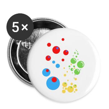 Bubbles - Buttons small 1''/25 mm (5-pack) - white - Front