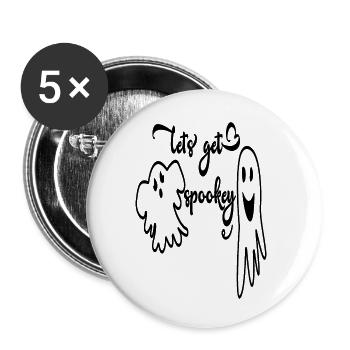 Lets Go Spookey - Buttons klein 25 mm (5er Pack) - Weiß - Vorne