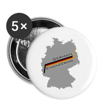 German Engineering - Buttons klein 25 mm (5er Pack) - Weiß - Vorne