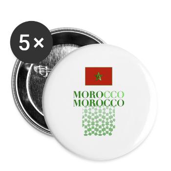 Maroc - Lot de 5 petits badges (25 mm) - blanc - Devant