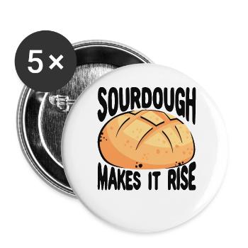 Funny bread baker - Buttons small 1''/25 mm (5-pack) - white - Front