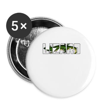 Lézard - Lot de 5 petits badges (25 mm) - blanc - Devant
