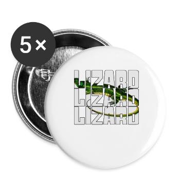 Lézard - Lot de 5 petits badges (25 mm) - blanc - Devant