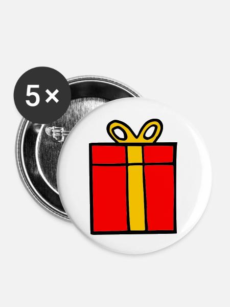 Geschenk - Buttons klein 25 mm (5er Pack) - Weiß