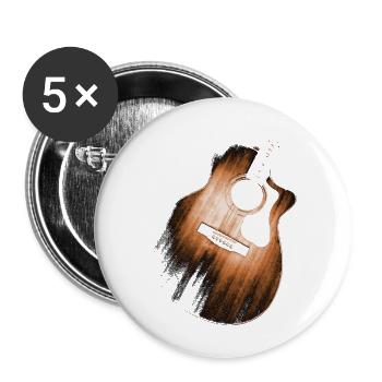 wooden guitar - Buttons small 1''/25 mm (5-pack) - white - Front